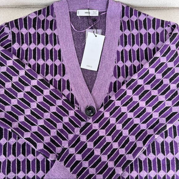Mango | Sweaters | Nwt Mango Geometric Cardigan S Bts Bangtan Sonyeondan  Print Army | Poshmark